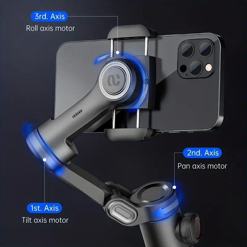 Compact 3-Axis Smartphone Gimbal Stabilizer for Smooth Video Recording